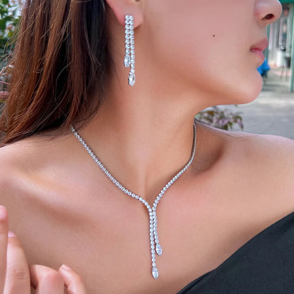 Cascade Tassel Crystal Jewelry Set