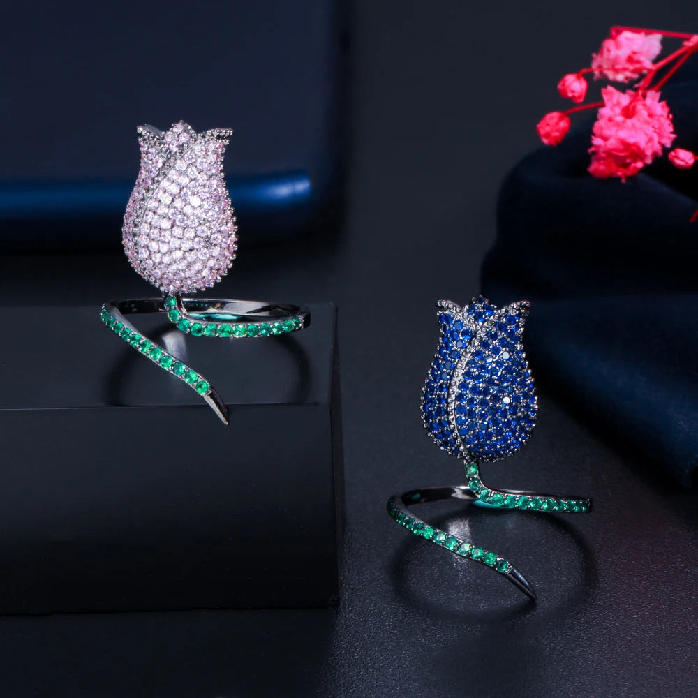 Noir Pink Crystal Ring