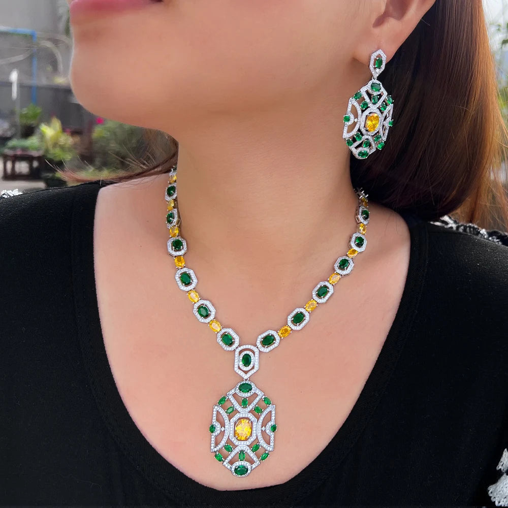 Citrine Crystal Bridal Jewelry Set