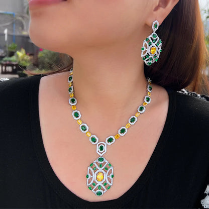 Citrine Crystal Bridal Jewelry Set