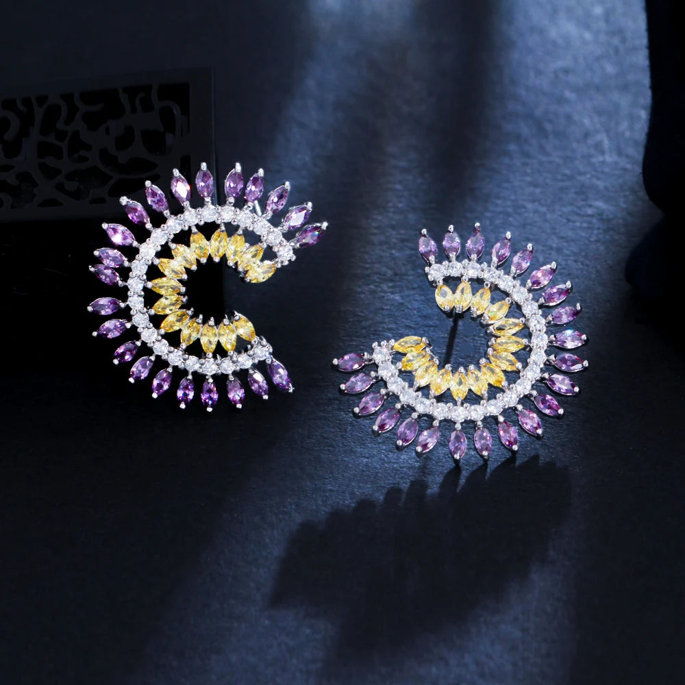 Solara Crescent Stud Earrings