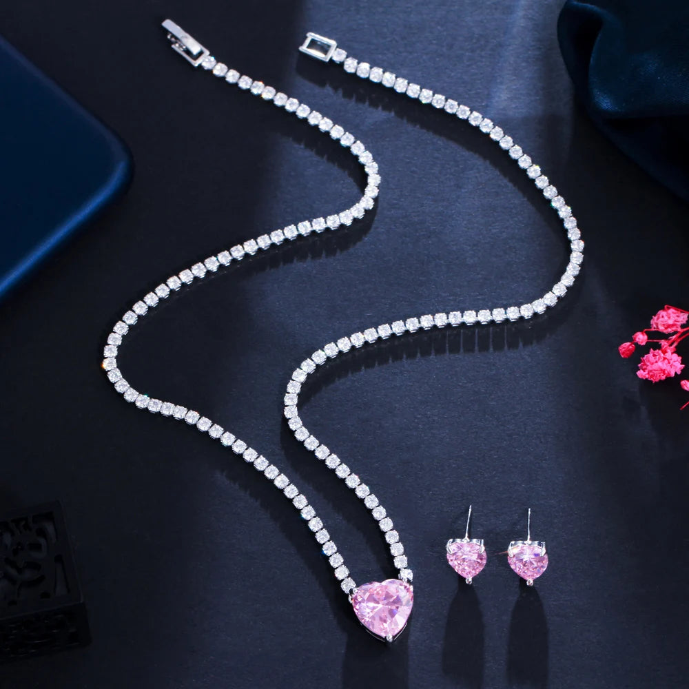 Amoretta Heart Crystal Jewelry Set