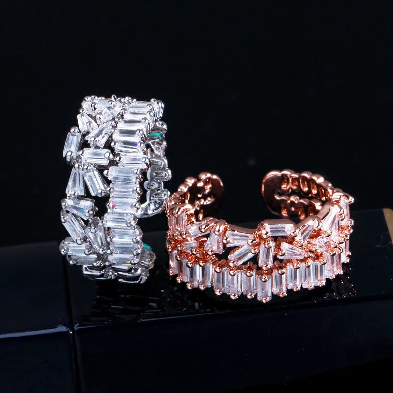 X Pavé Crystal Open Ring