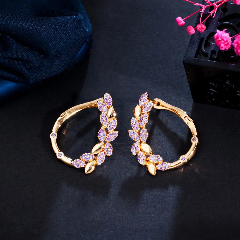Violette Gold Round Hoop Earrings