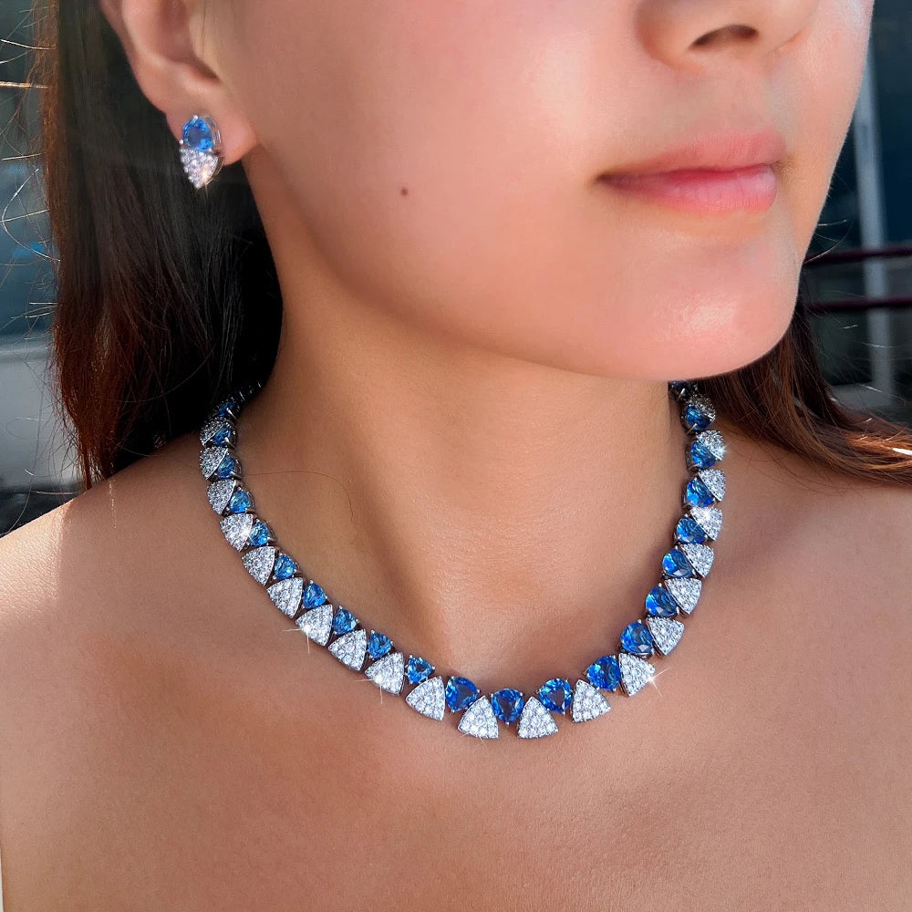 Saphira Blue Crystal Jewelry Set