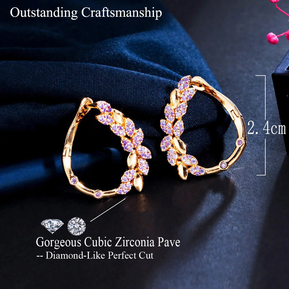 Violette Gold Round Hoop Earrings