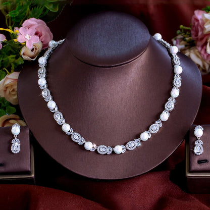 Liane Leaf Necklace & Earrings Set