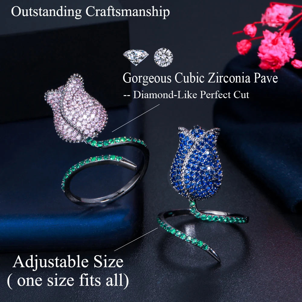 Noir Pink Crystal Ring
