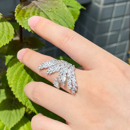 Serena Leaf Crystal Ring