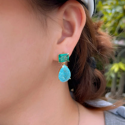 Verdelle Crackle Teardrop Earrings