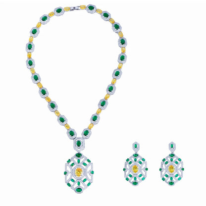 Citrine Crystal Bridal Jewelry Set