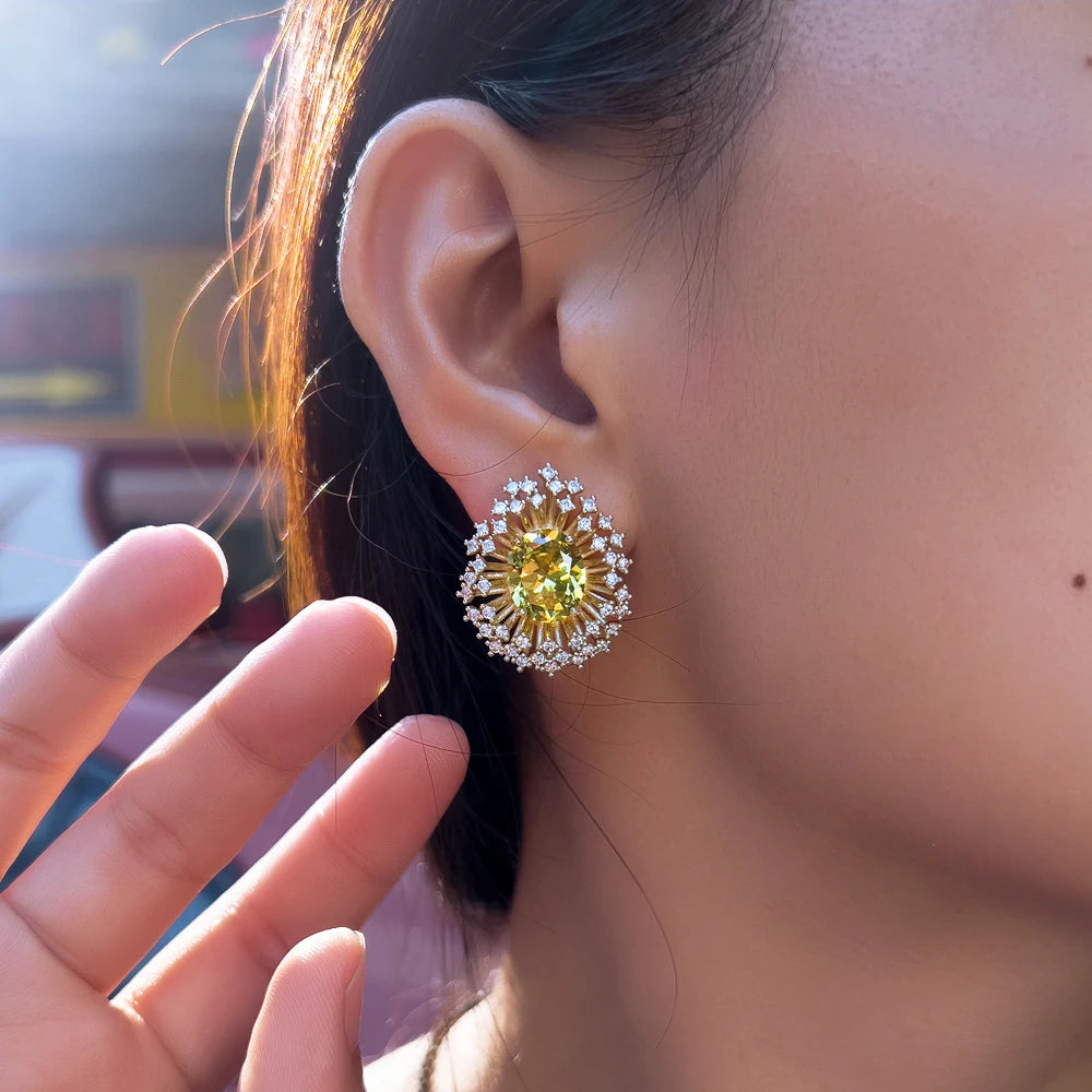 Olivine Firework Stud Earrings