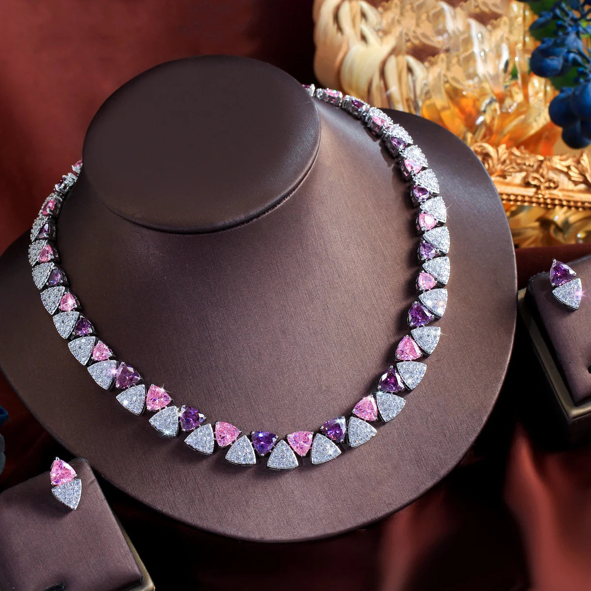 Prisma Triangle Crystal Jewelry Set