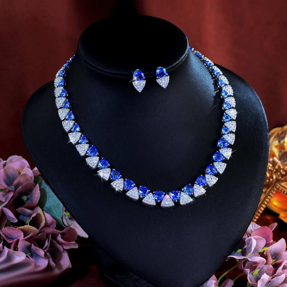 Saphira Blue Crystal Jewelry Set