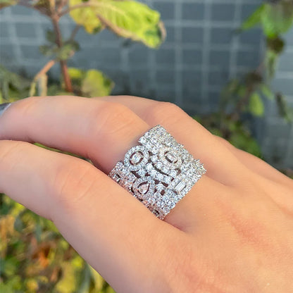 Spark White Gold Crystal Ring
