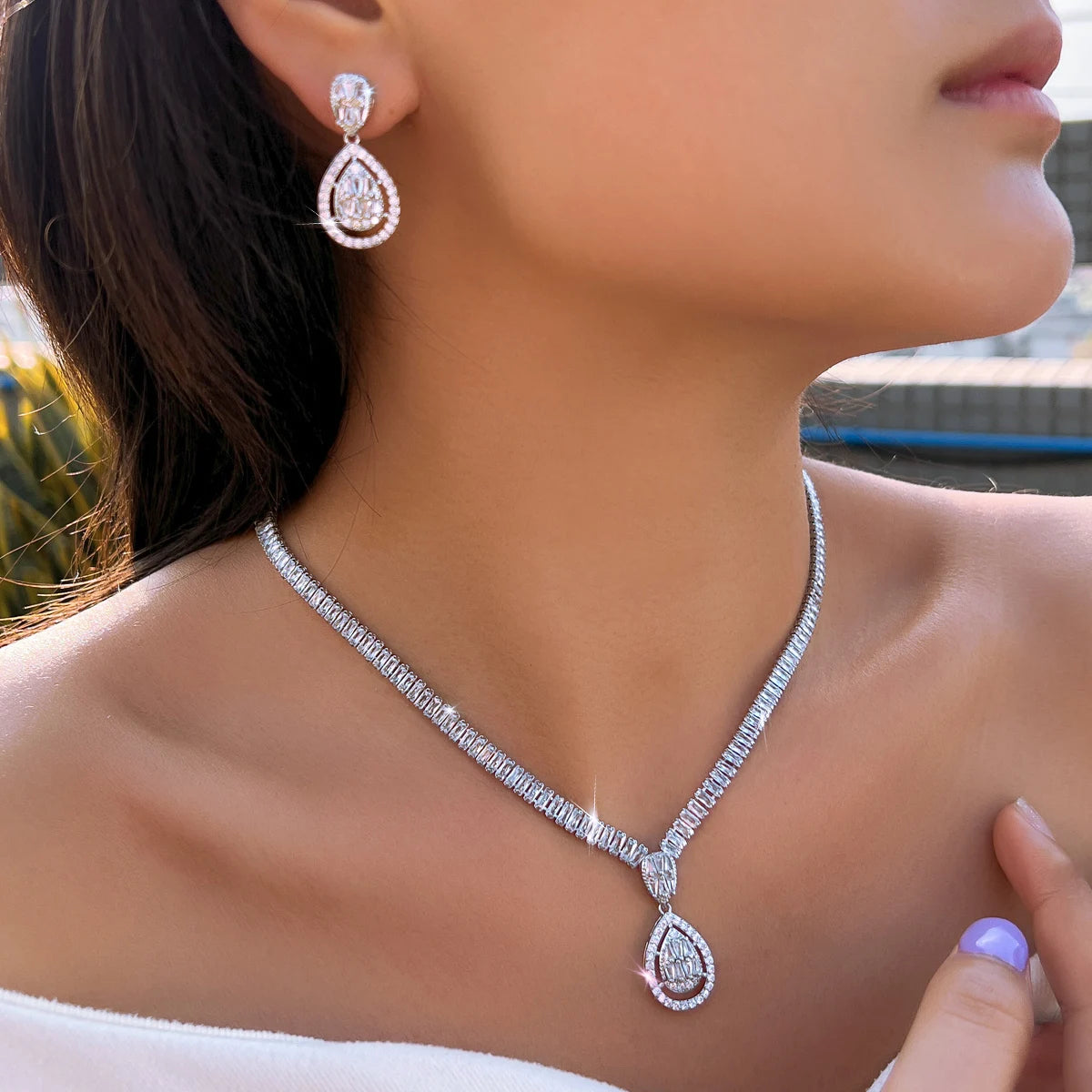 Vivienne Baguette Crystal Jewelry Set