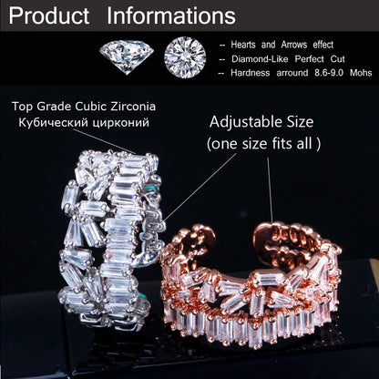 X Pavé Crystal Open Ring