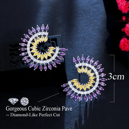 Solara Crescent Stud Earrings