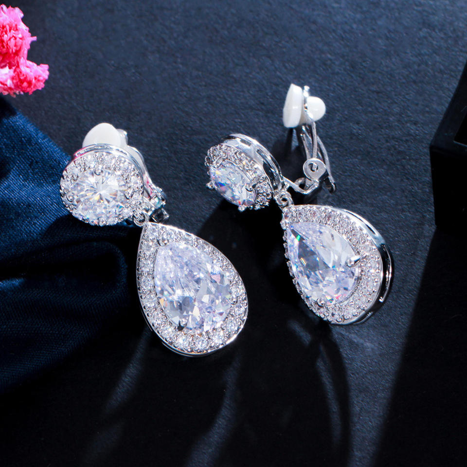 Isolde Water Drop Clip-On Earrings