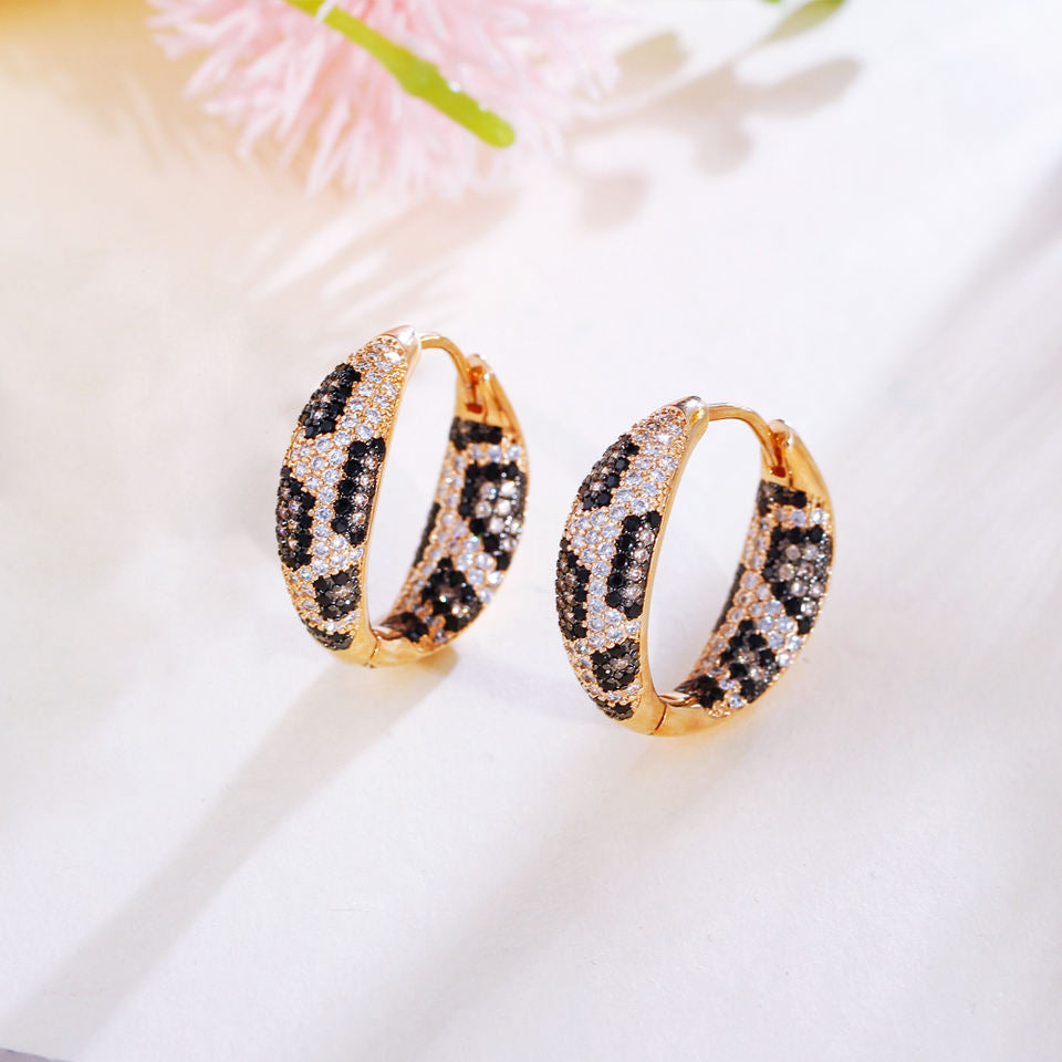 Serpentina Black White Hoop Earrings