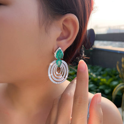 Celeste Green Water Drop Earrings