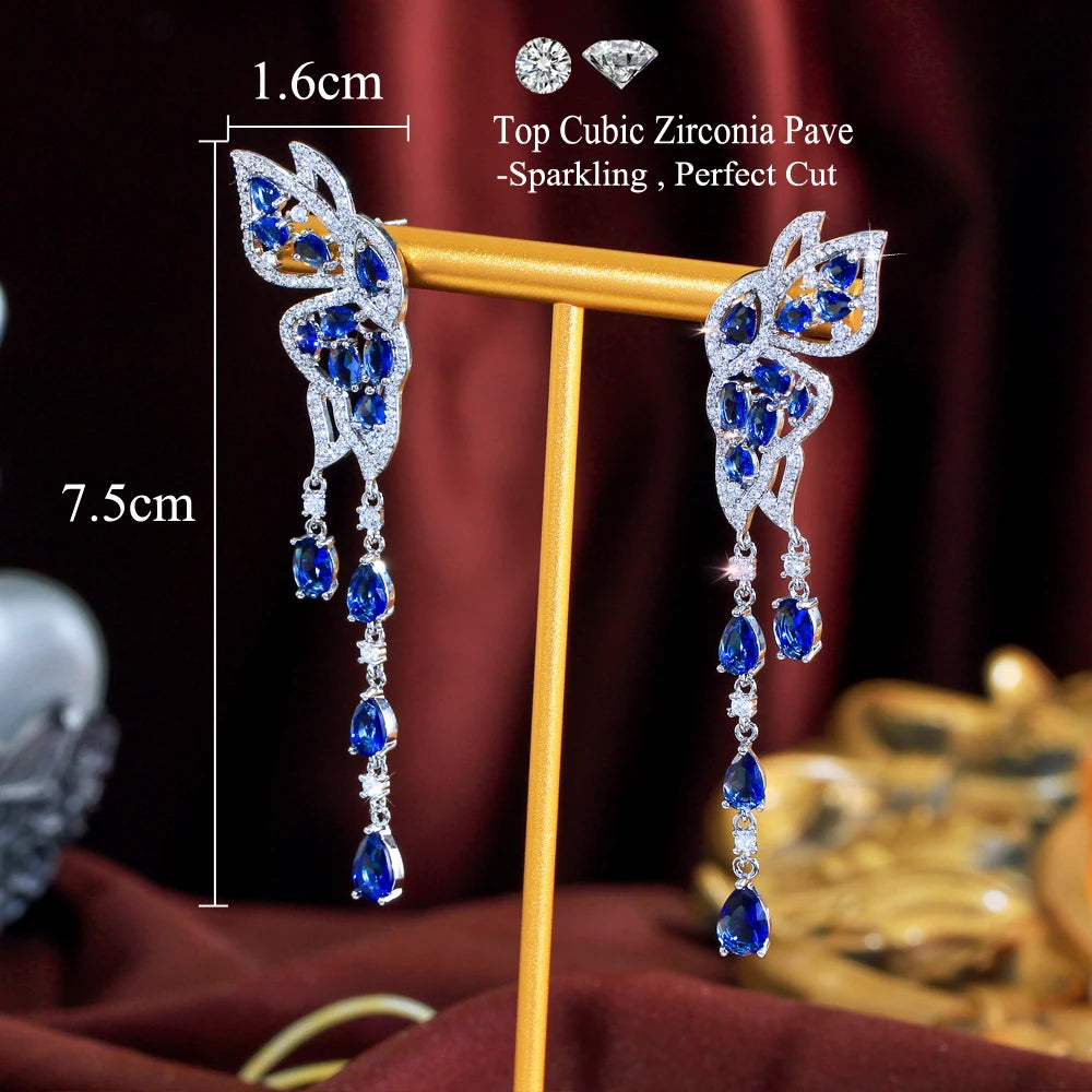 Azurine Butterfly Drop Earrings