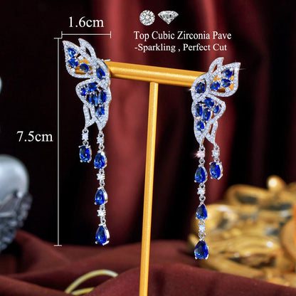 Azurine Butterfly Drop Earrings
