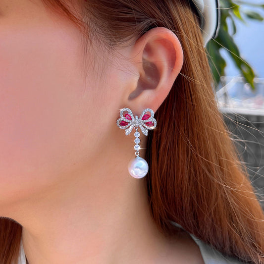 Rosine Butterfly Bow Pearl Earrings