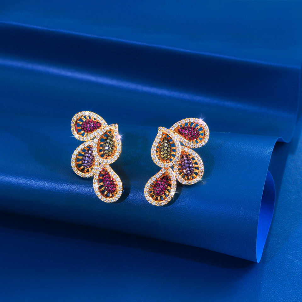 Aurelia Gold Leaf Drop Earrings
