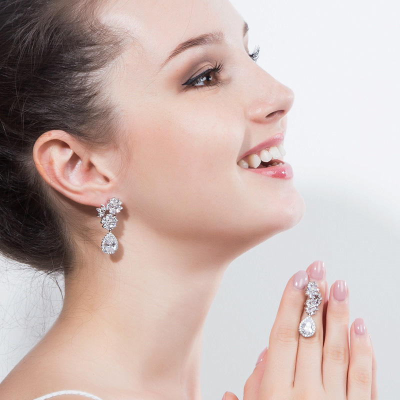 Clarette Bridal Flower Clip-On Earrings