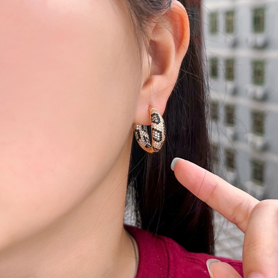 Serpentina Black White Hoop Earrings