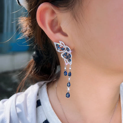 Azurine Butterfly Drop Earrings