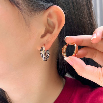 Serpentina Black White Hoop Earrings