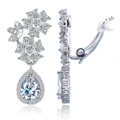 Clarette Bridal Flower Clip-On Earrings