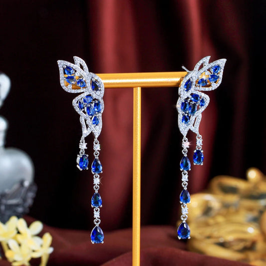 Azurine Butterfly Drop Earrings