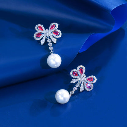 Rosine Butterfly Bow Pearl Earrings
