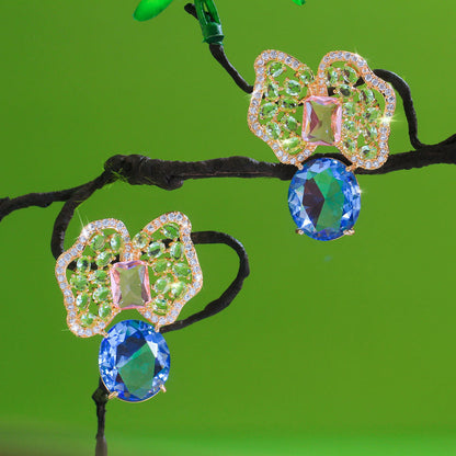 Fiorella Crystal Bow Drop Earrings