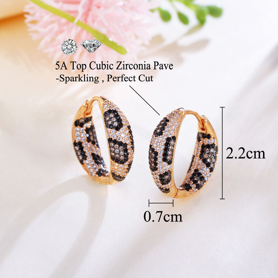 Serpentina Black White Hoop Earrings