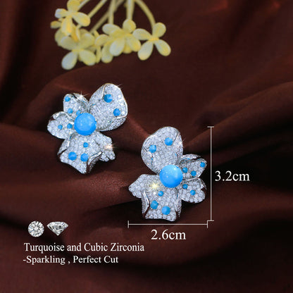 Azura Pavé Floral Drop Earrings