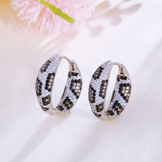 Serpentina Black White Hoop Earrings
