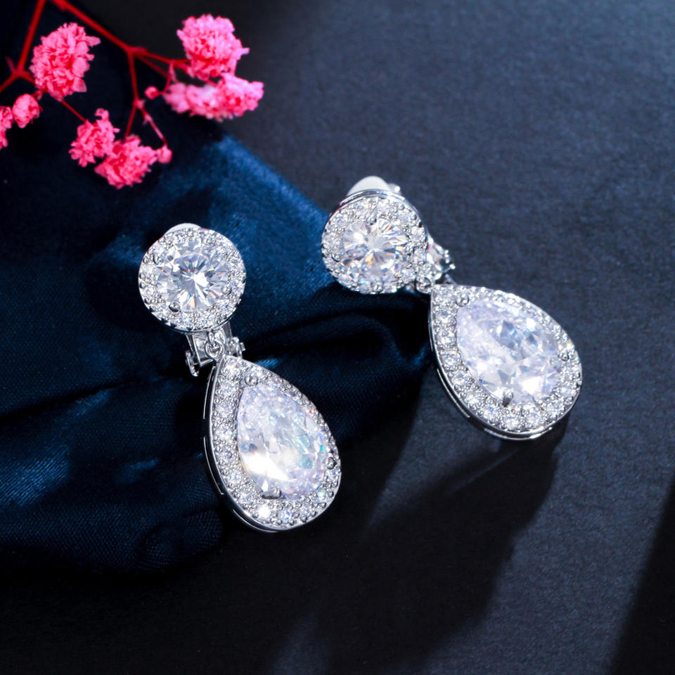 Isolde Water Drop Clip-On Earrings