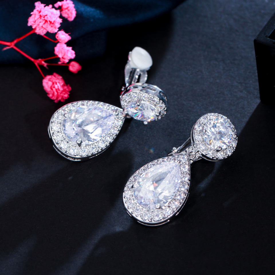 Isolde Water Drop Clip-On Earrings