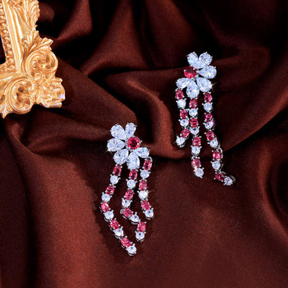 Amarena Crystal Tassel Earrings