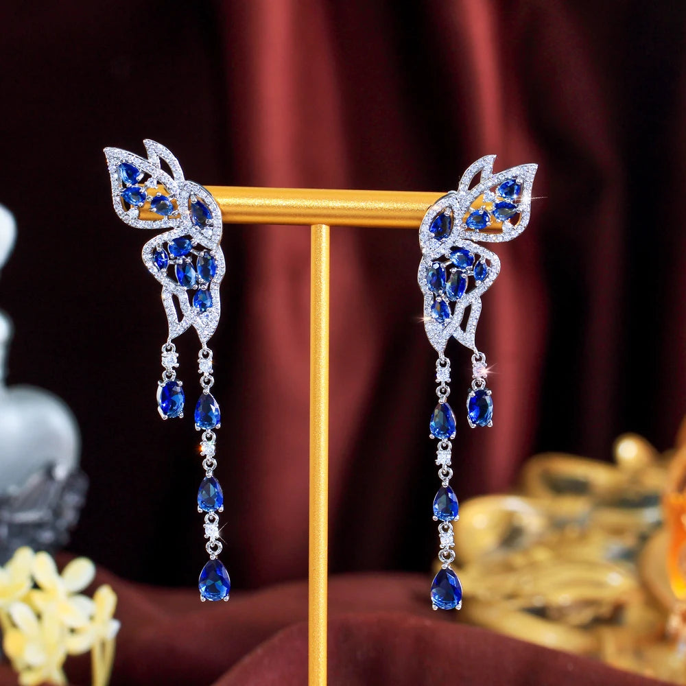 Azurine Butterfly Drop Earrings