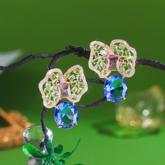 Fiorella Crystal Bow Drop Earrings