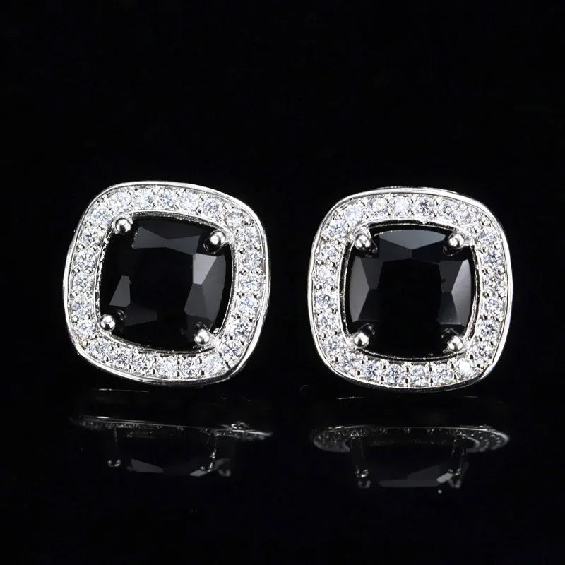 Livia Square Crystal Stud Earrings