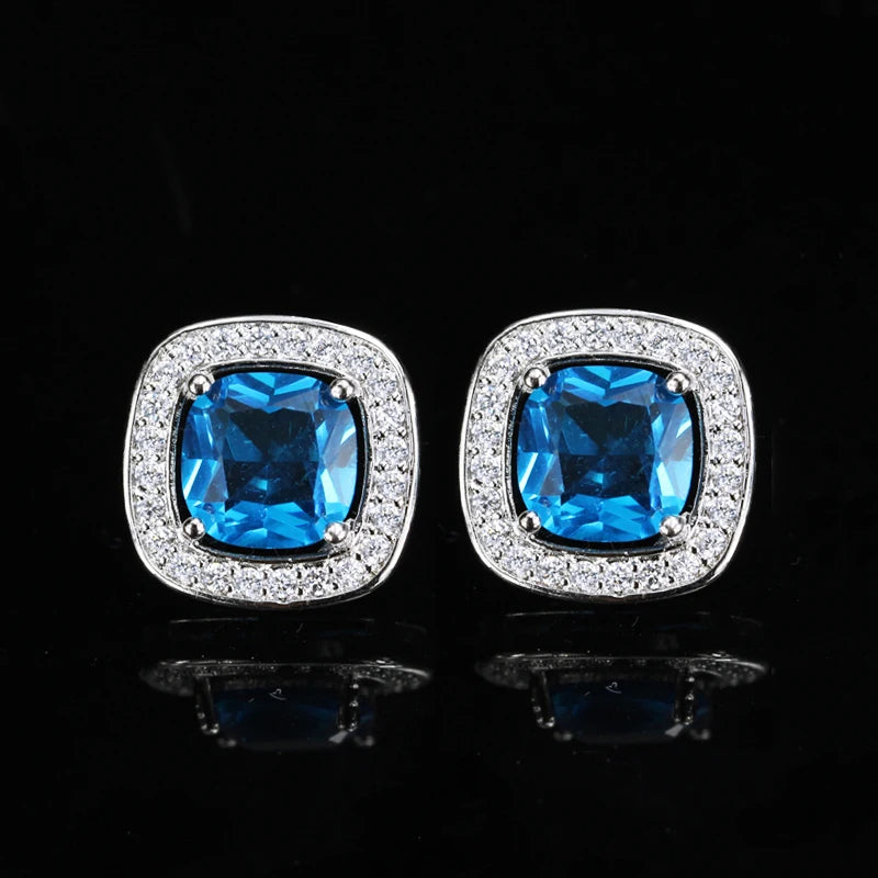 Livia Square Crystal Stud Earrings