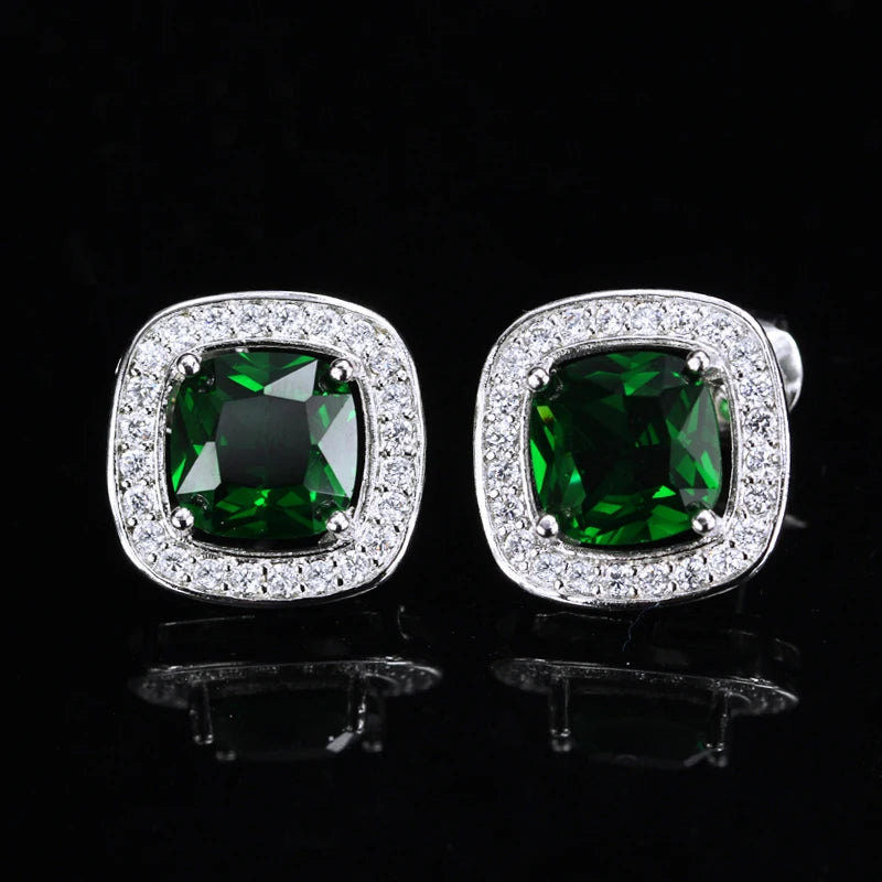 Livia Square Crystal Stud Earrings