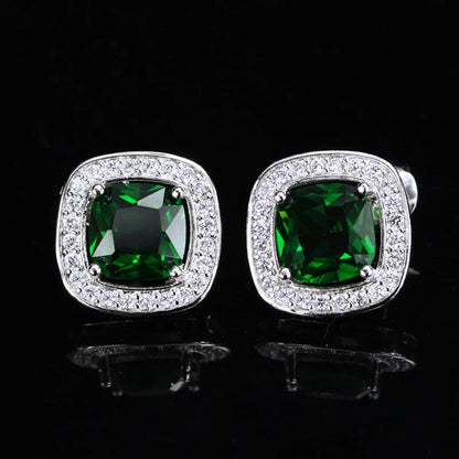 Livia Square Crystal Stud Earrings