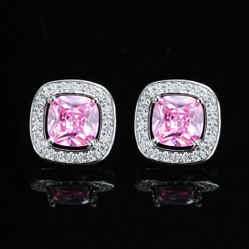 Livia Square Crystal Stud Earrings